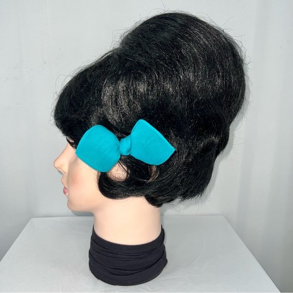 Solid Turquoise Bandana Knotted Hair Bow - Picture 5 of 11